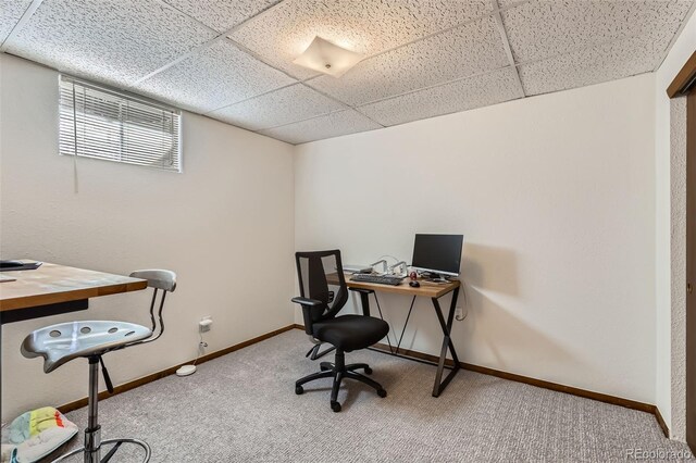 8820 W 80th Dr, Arvada, CO 80005 - office with carpet flooring, a drop ceiling, and baseboards