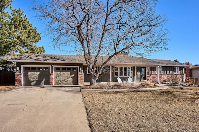 ranch-style home with a garage