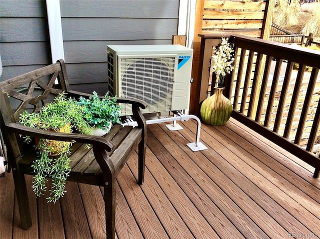 deck featuring ac unit