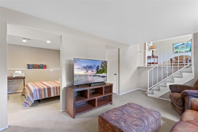 6143 S Ash Cir E, Centennial, CO 80121 - carpeted living room featuring baseboards and recessed lighting