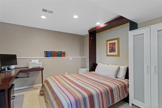 6143 S Ash Cir E, Centennial, CO 80121 - carpeted bedroom featuring recessed lighting and an office area