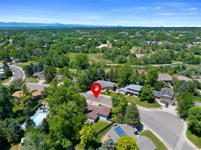 6143 S Ash Cir E, Centennial, CO 80121 - aerial perspective of suburban area featuring a mountainous background