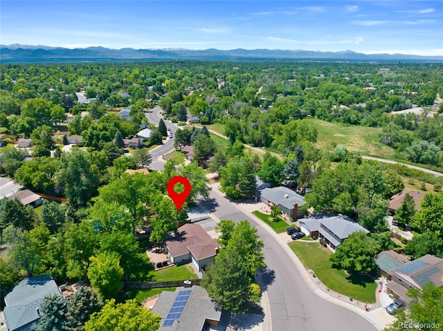 6143 S Ash Cir E, Centennial, CO 80121 - aerial view of residential area with mountains