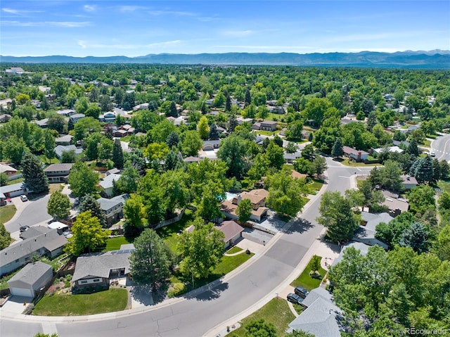 6143 S Ash Cir E, Centennial, CO 80121 - aerial view of residential area with a mountain backdrop