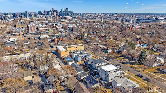 bird's eye view with a view of city