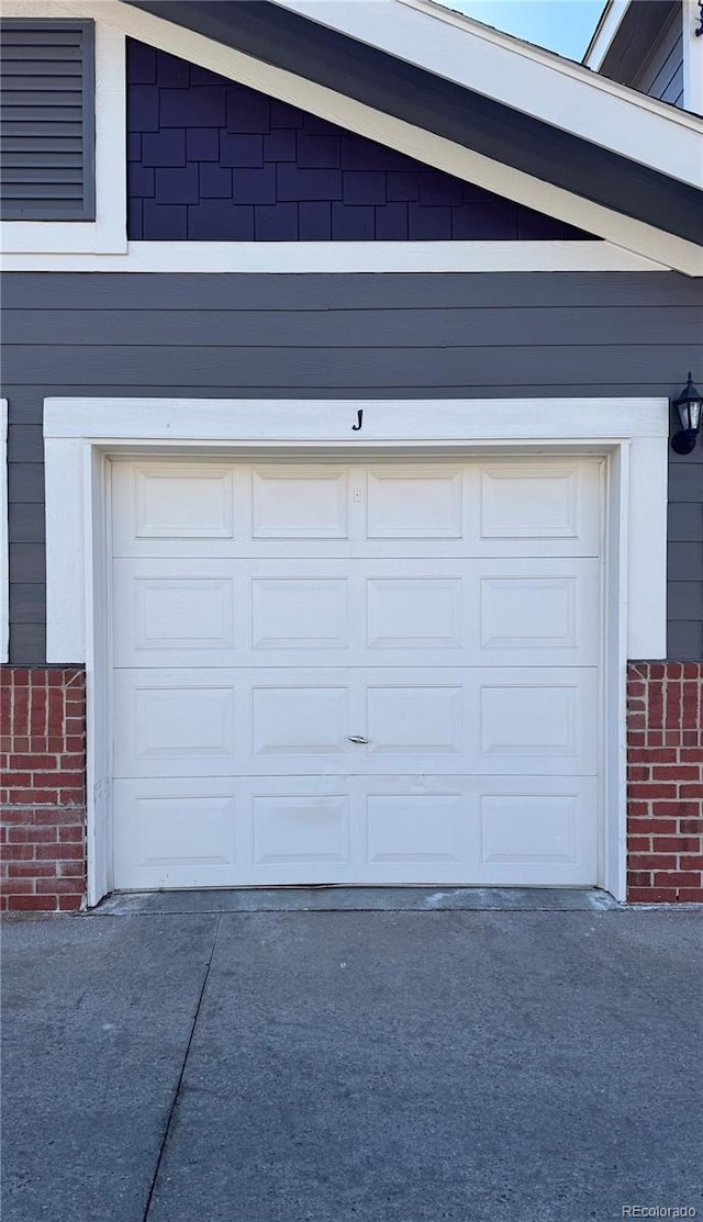 view of garage