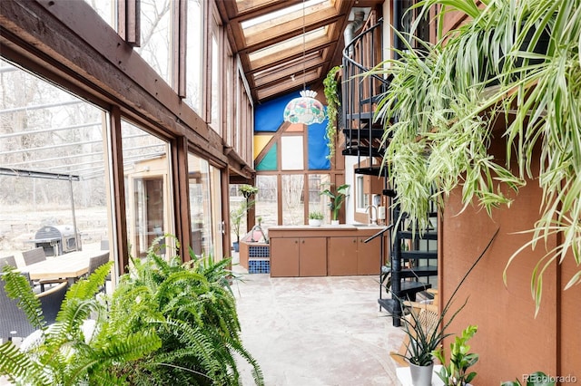 view of patio / terrace with stairway