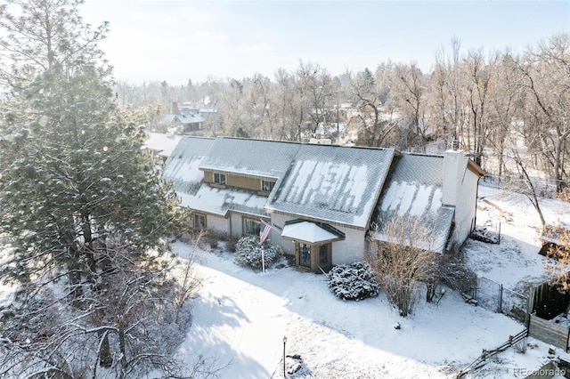 view of snowy aerial view