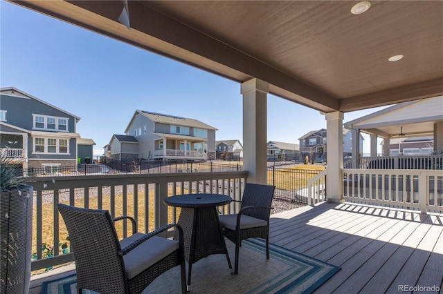 8240 S White Crow St, Aurora, CO 80016 - wooden deck with a residential view