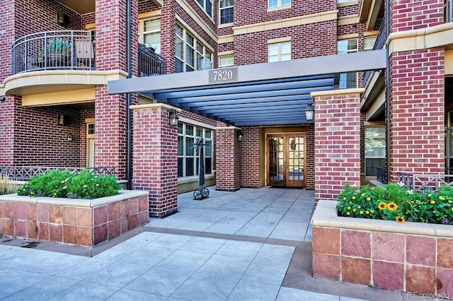 view of patio / terrace featuring french doors