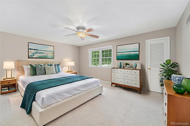 8525 Grandview Ave, Arvada, CO 80002 - bedroom with light carpet and ceiling fan