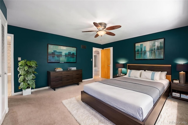 8525 Grandview Ave, Arvada, CO 80002 - carpeted bedroom with arched walkways and ceiling fan