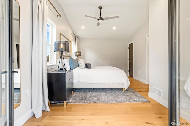 518 Conifer Dr, Bailey, CO 80421 - bedroom featuring wood finished floors, recessed lighting, and ceiling fan