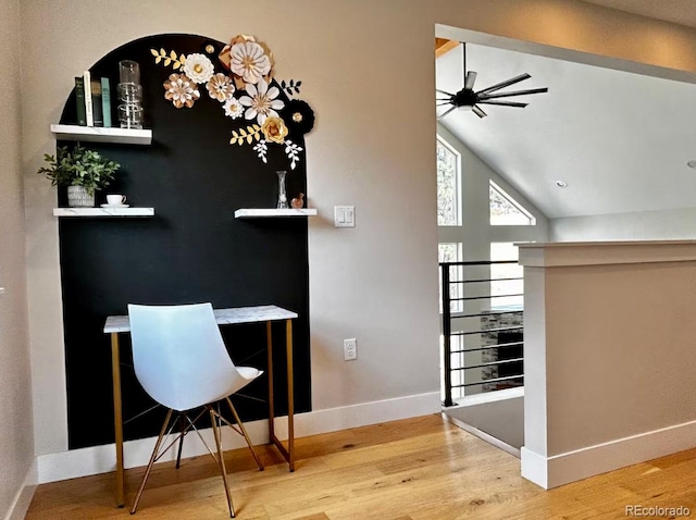 518 Conifer Dr, Bailey, CO 80421 - interior space featuring ceiling fan and wood finished floors