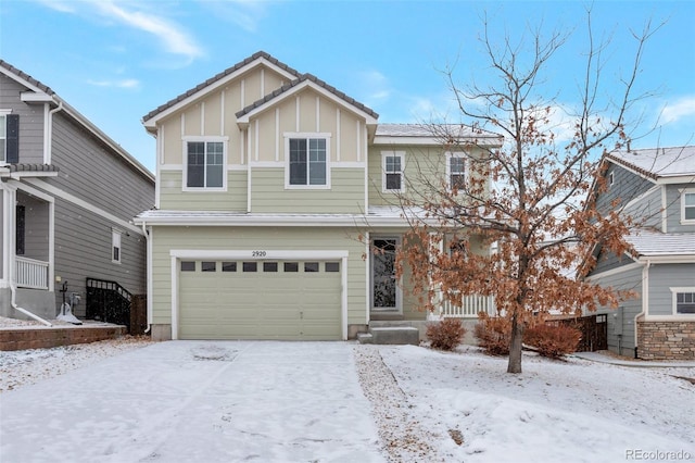 craftsman inspired home with an attached garage