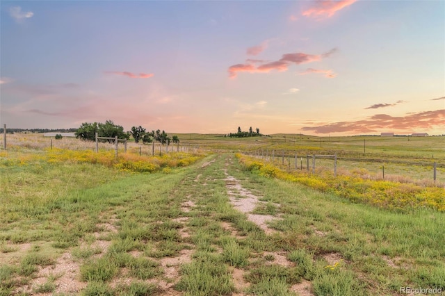 view of road featuring a rural view