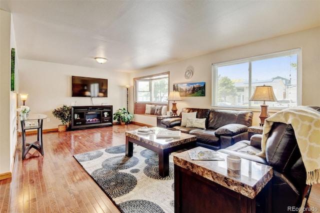 5986 Dunraven St, Golden, CO 80403 - living area with hardwood / wood-style floors and baseboards