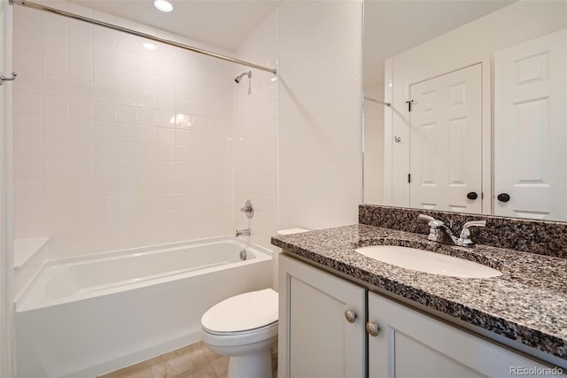 4403 Picadilly Ct, Aurora, CO 80019 - full bath with vanity,  shower combination, and tile patterned flooring