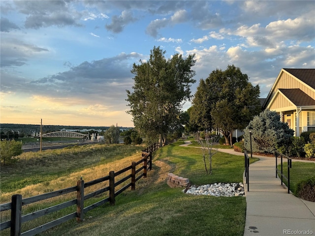 view of community featuring a lawn