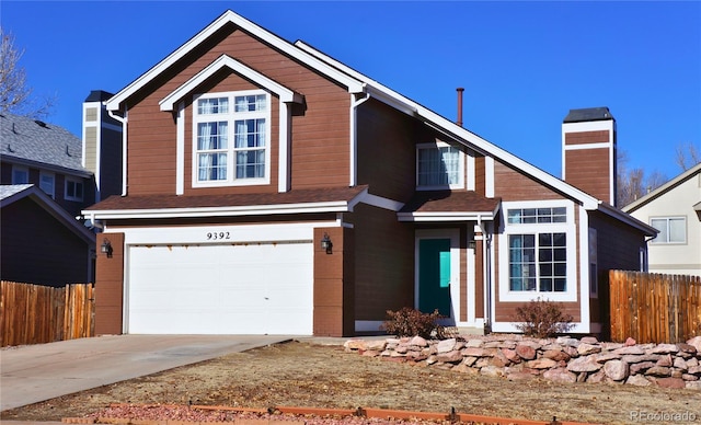 view of front of house with a garage