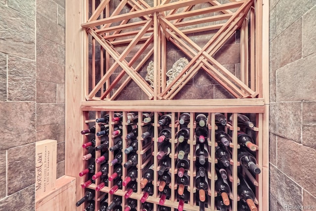 view of wine cellar