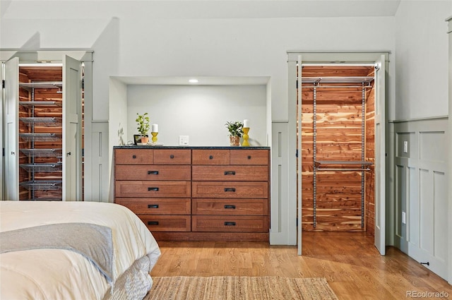 10849 E Crestridge Cir, Englewood, CO 80111 - bedroom with light wood-type flooring, a spacious closet, and a closet