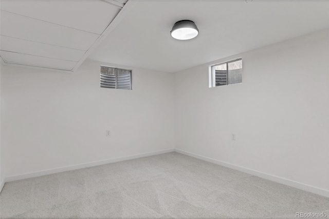 basement with carpet floors