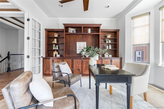 27485 E Nova Pl, Aurora, CO 80016 - office space with a ceiling fan and ornamental molding