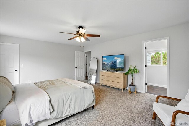 7868 Downing St, Denver, CO 80229 - bedroom with carpet, a ceiling fan, and baseboards