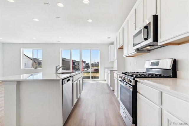 kitchen featuring white cabinets, stainless steel appliances, and sink