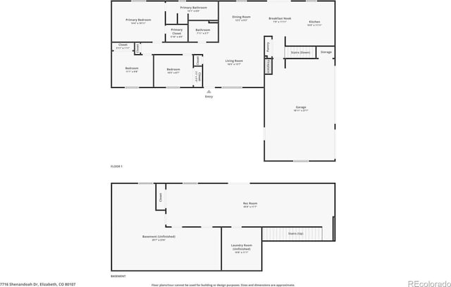 7716 Shenandoah Dr, Elizabeth, CO 80107 - floor plan / room layout