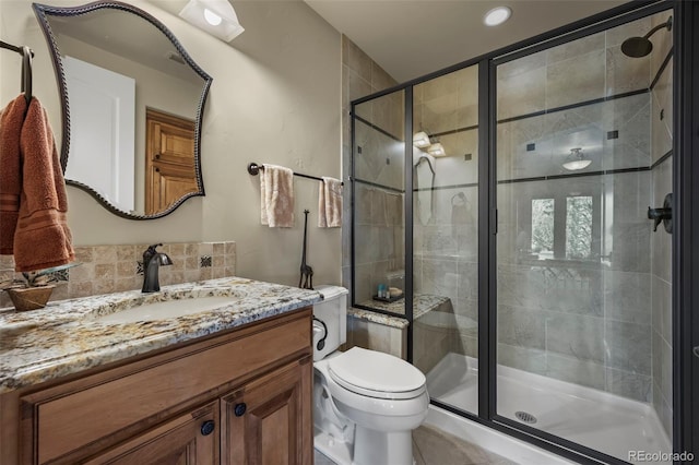 2378 Plumb Pl, Erie, CO 80516 - full bath featuring vanity, a shower stall, and recessed lighting