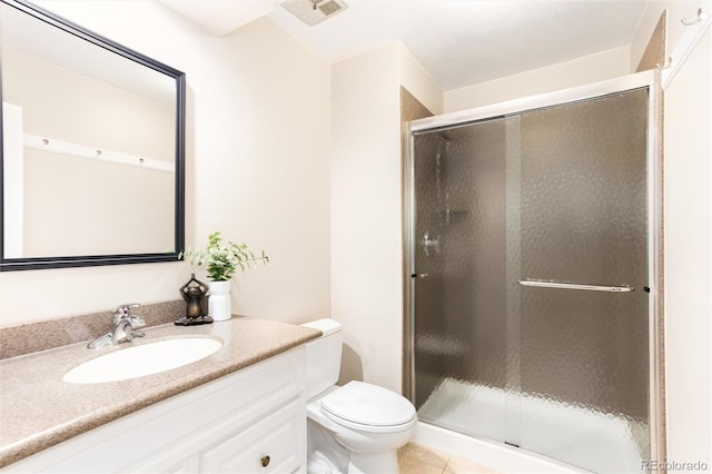 1168 E Kettle Pl, Centennial, CO 80122 - full bath featuring vanity, a stall shower, and tile patterned flooring