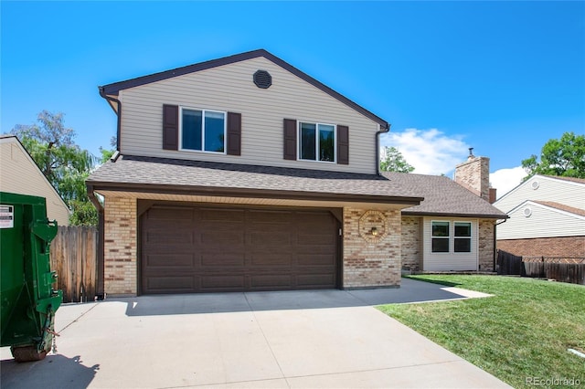 1168 E Kettle Pl, Centennial, CO 80122 - traditional-style home with brick siding, a garage, concrete driveway, and a shingled roof