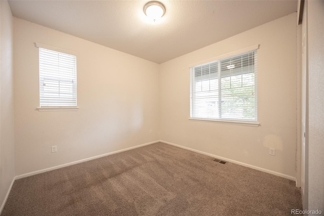 carpeted empty room with plenty of natural light and baseboards