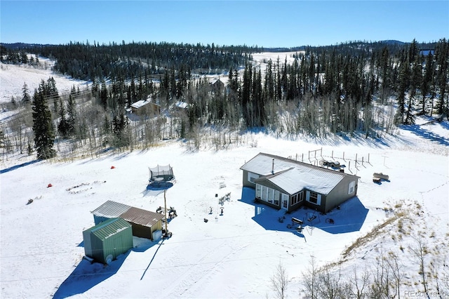 view of snowy aerial view