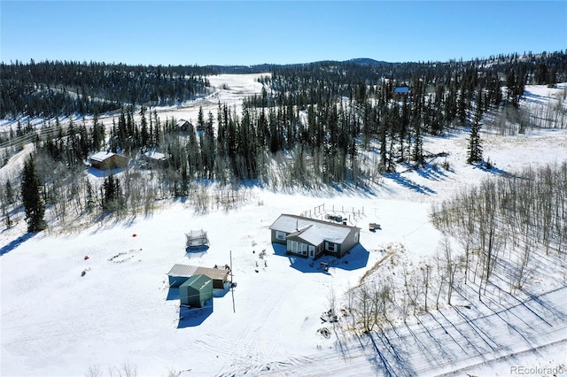 view of snowy aerial view