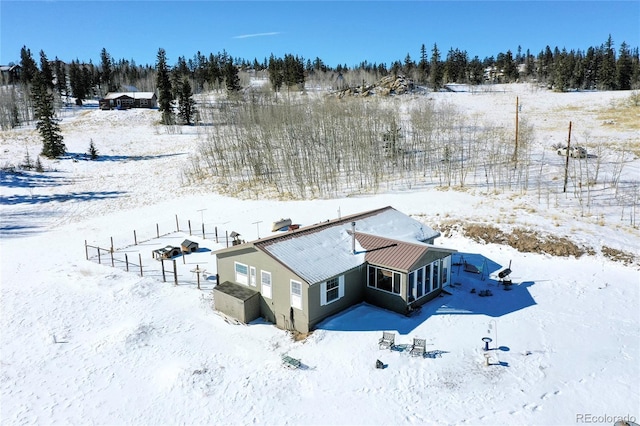 view of snowy aerial view