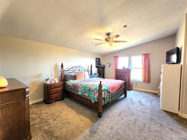 160 Shannon Ct, Rockvale, CO 81244 - bedroom with vaulted ceiling, carpet flooring, and ceiling fan