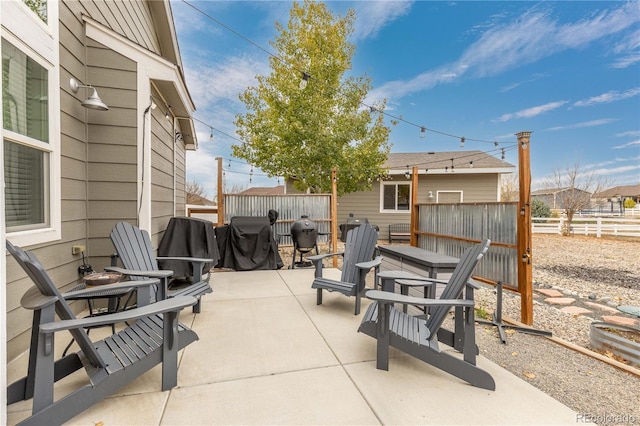 view of patio / terrace featuring a grill