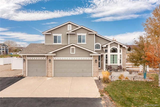 view of front facade with a garage