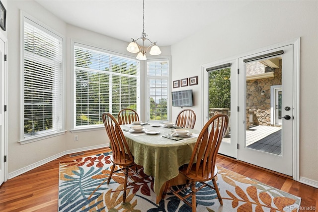 4944 W 107th Loop, Westminster, CO 80031 - dining room with a chandelier, healthy amount of natural light, and wood finished floors