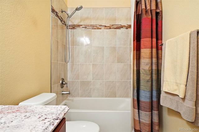 4944 W 107th Loop, Westminster, CO 80031 - full bathroom with vanity, shower / tub combo, and a textured wall