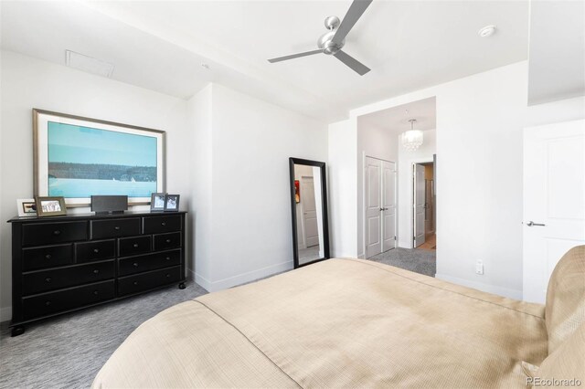 2001 Lincoln St Unit 1723, Denver, CO 80202 - bedroom with carpet flooring and a ceiling fan