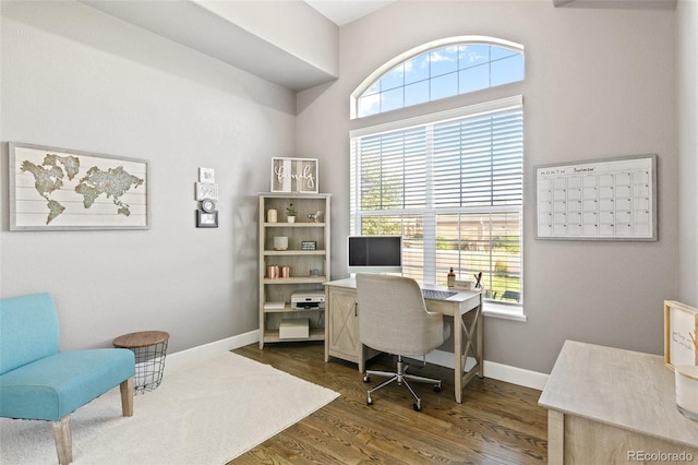 444 Pasada Way, Monument, CO 80132 - office space featuring dark wood-type flooring and baseboards