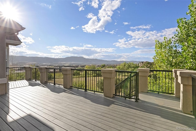 444 Pasada Way, Monument, CO 80132 - wooden deck with a mountain view