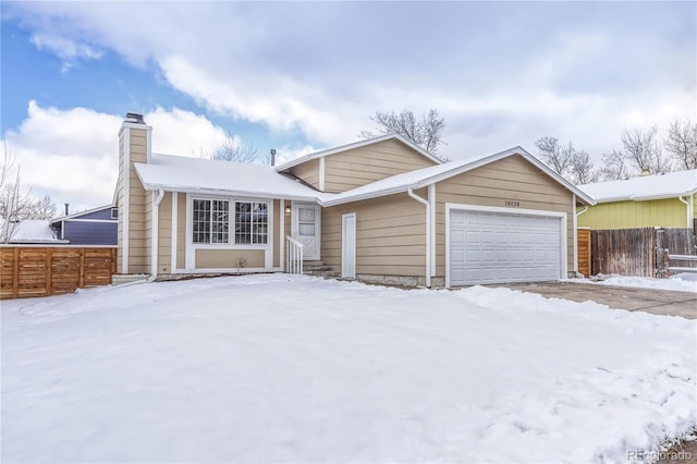 view of front of house with a garage