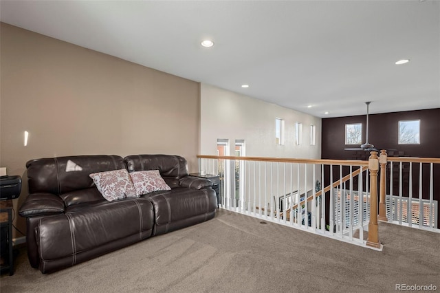 living room with carpet floors