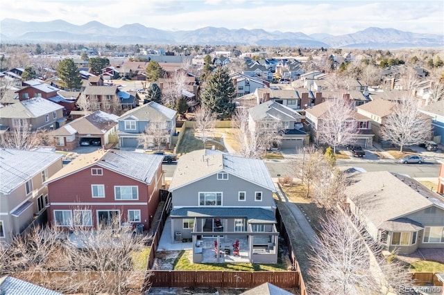 aerial view featuring a mountain view