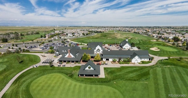 drone / aerial view with golf course view